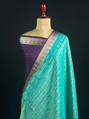 Georgette Saree Zari Weaving & Traditional Floral Border