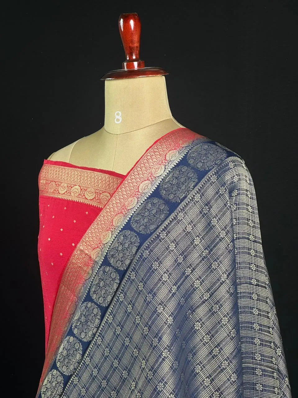 Georgette Saree Zari Weaving & Traditional Floral Border