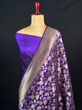 Pure Kataan Silk Saree with Elegant Floral Zari Weaving