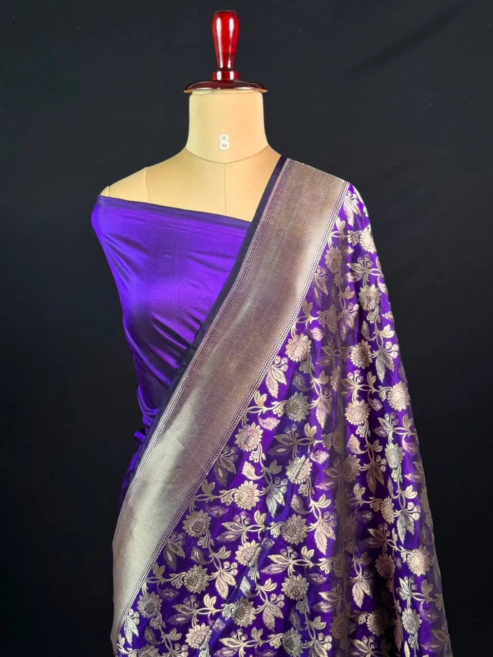 Pure Kataan Silk Saree with Elegant Floral Zari Weaving