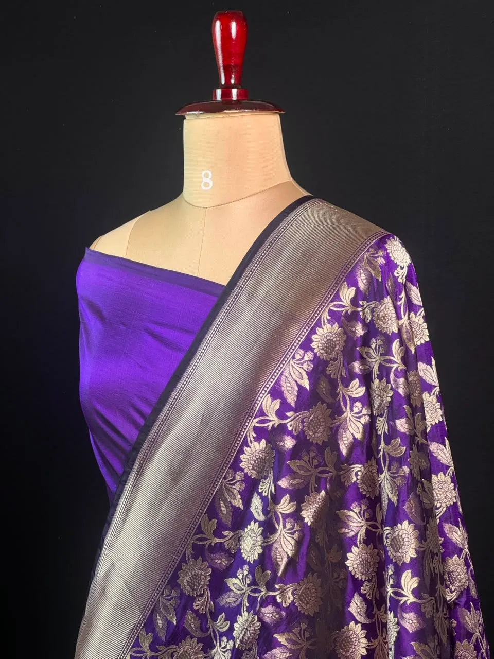 Pure Kataan Silk Saree with Elegant Floral Zari Weaving