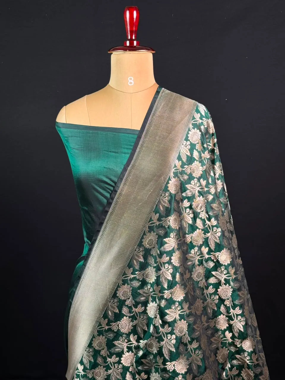 Pure Kataan Silk Saree with Elegant Floral Zari Weaving