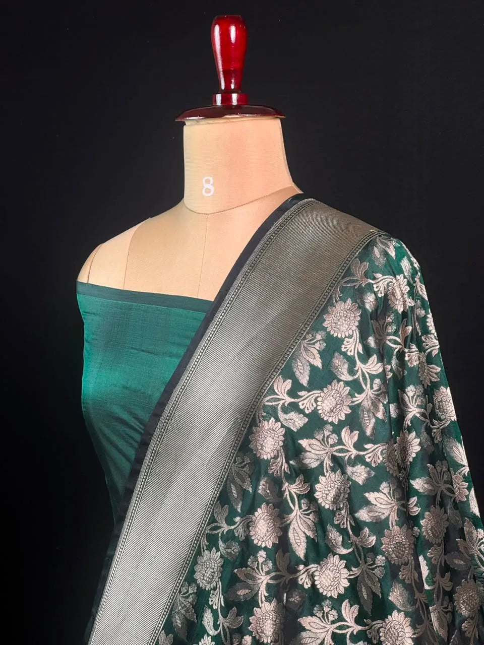 Pure Kataan Silk Saree with Elegant Floral Zari Weaving