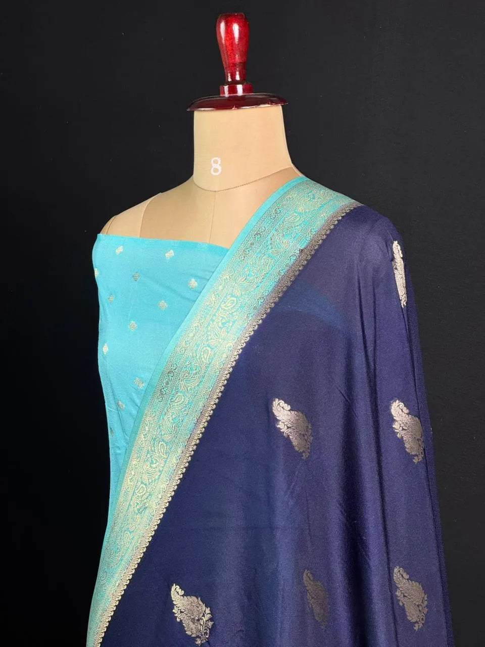 Semi Georgette Silk Saree with Elegant Mango Design