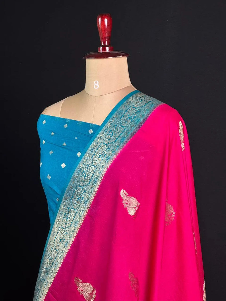 Semi Georgette Silk Saree with Elegant Mango Design