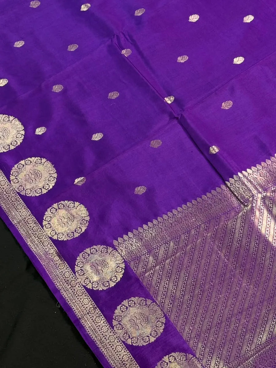 Puna Raw Silk Saree with Zari Border