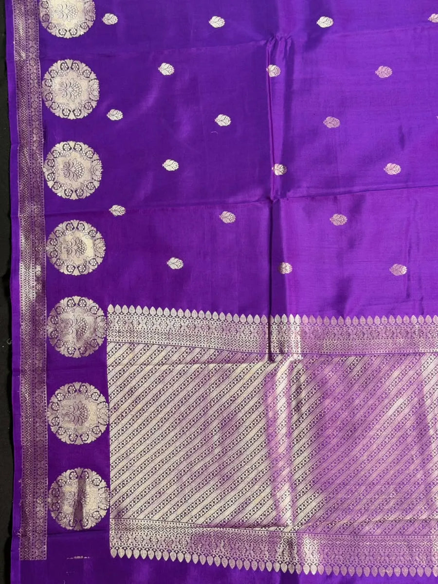 Puna Raw Silk Saree with Zari Border