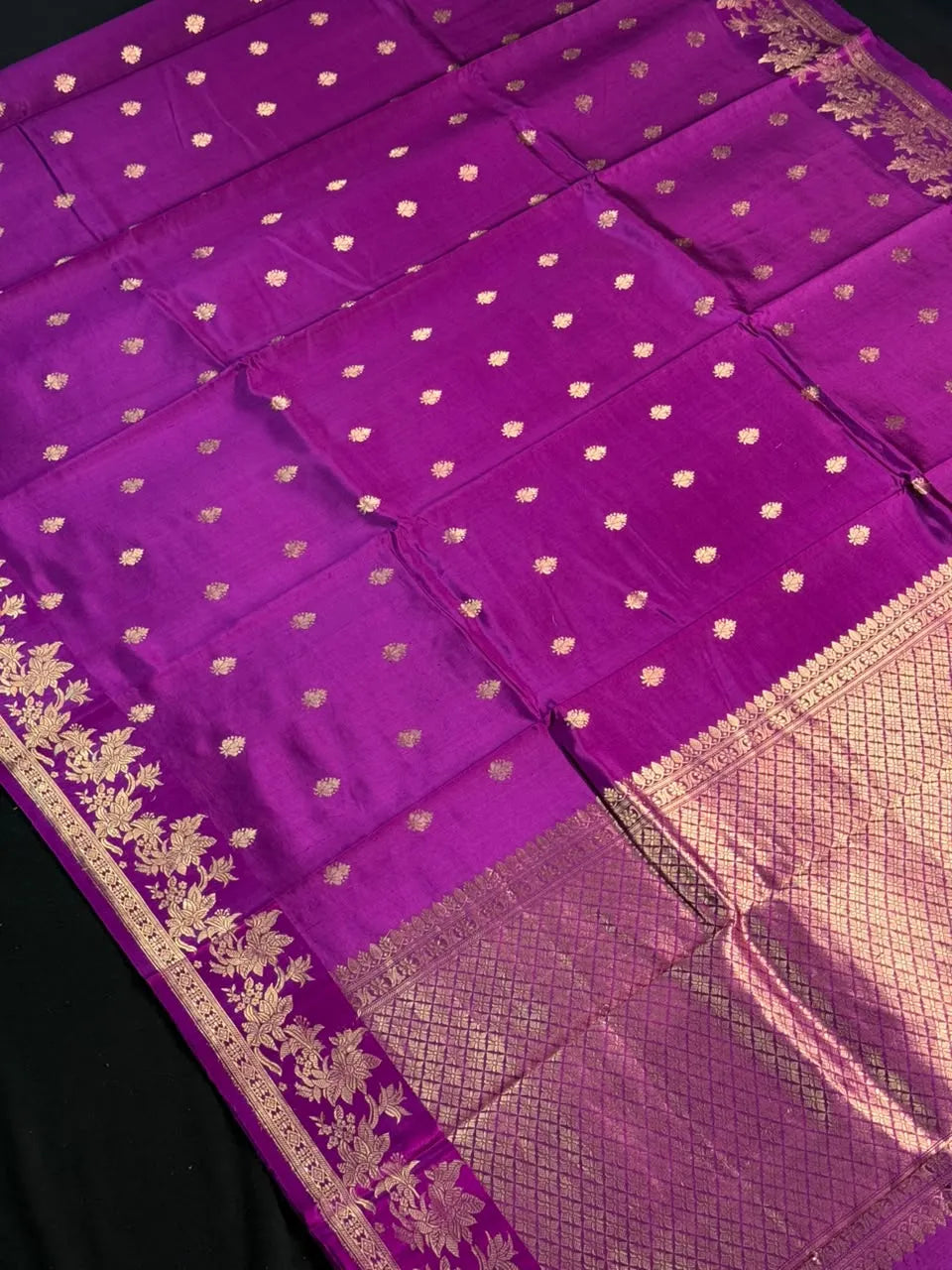 Puna Raw Silk Saree with Zari Border