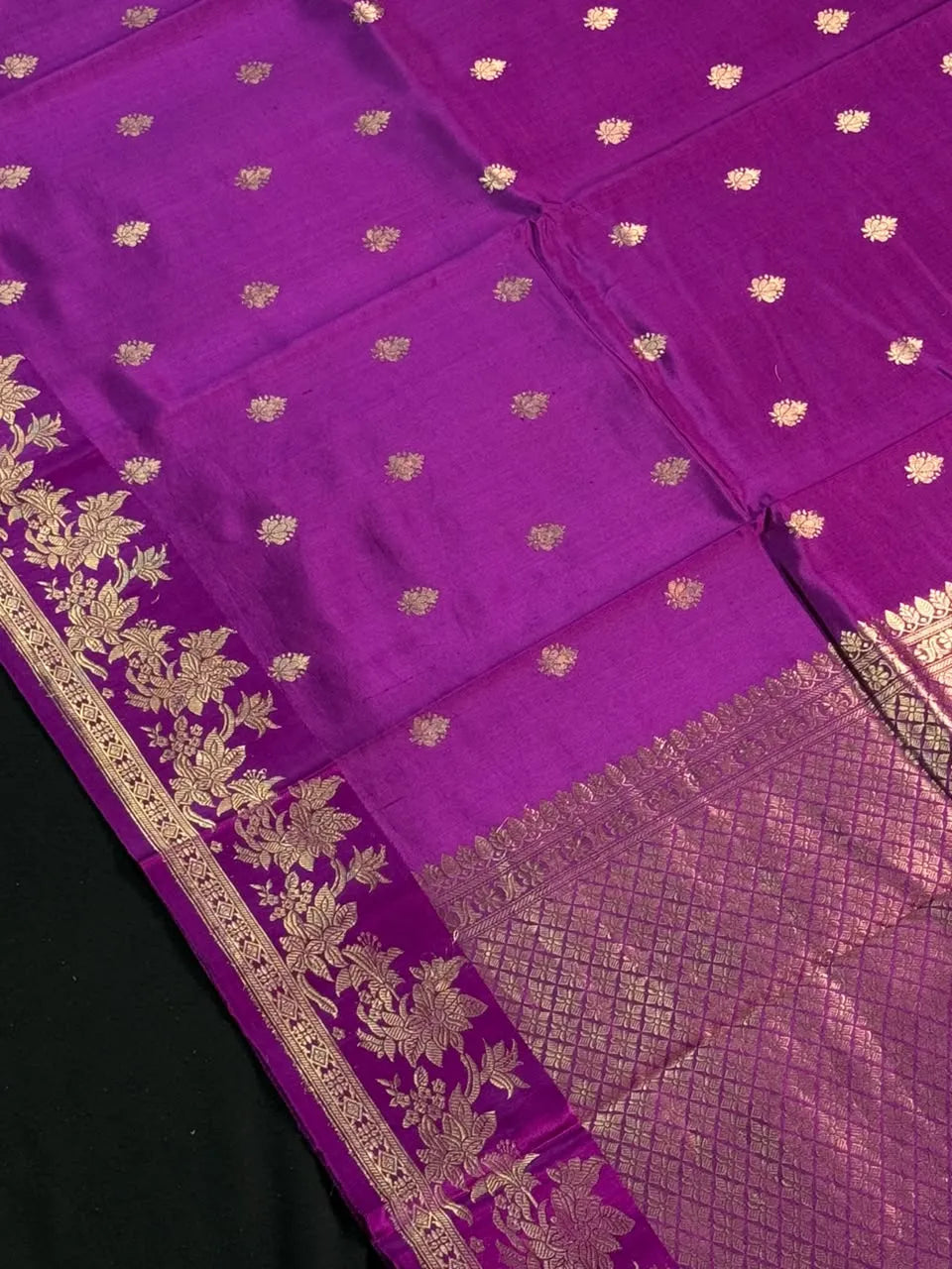 Puna Raw Silk Saree with Zari Border