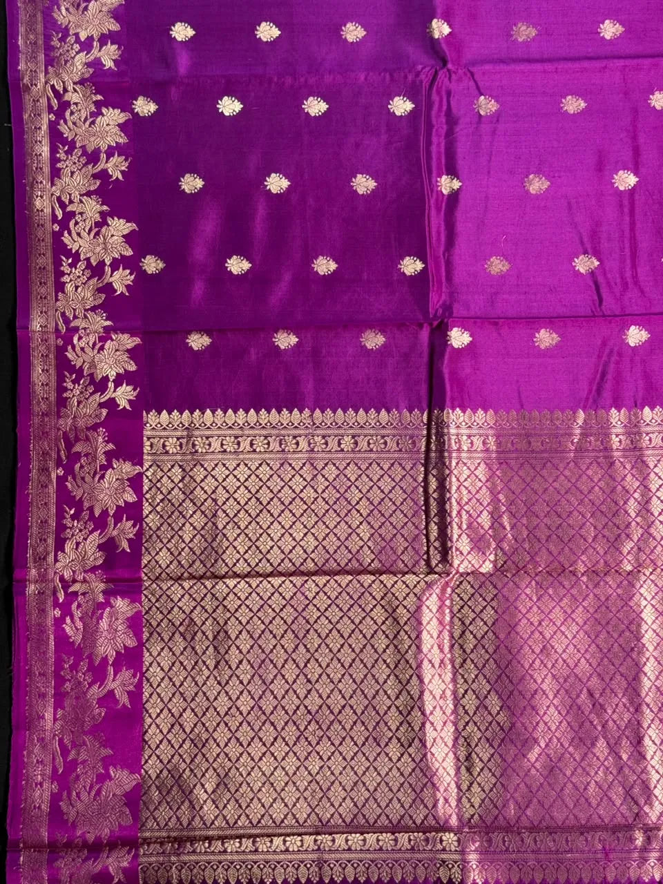 Puna Raw Silk Saree with Zari Border