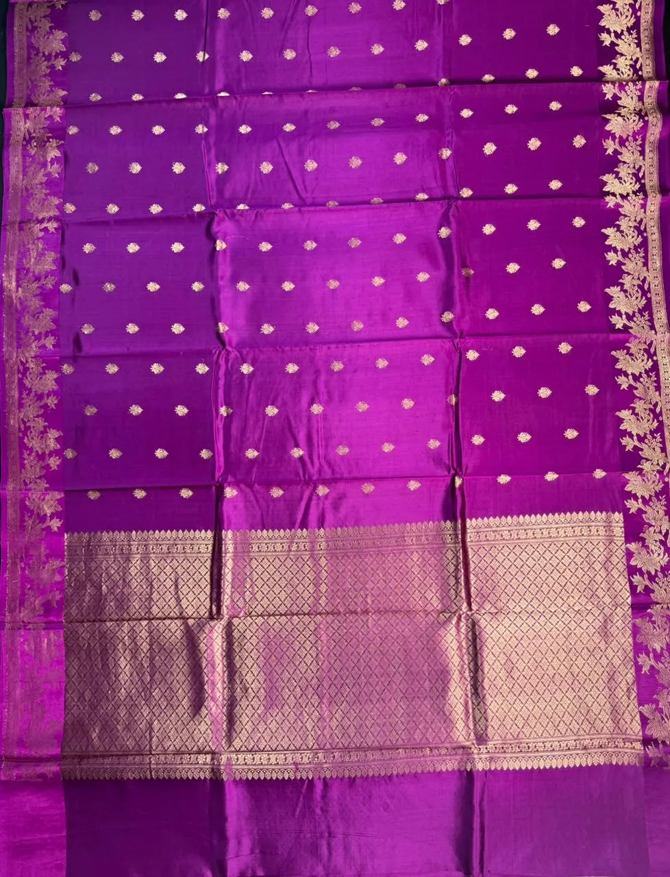 Puna Raw Silk Saree with Zari Border