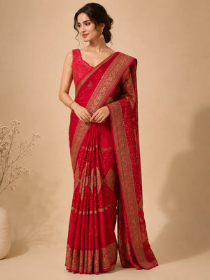 Queen’s Choice Pure Banarasi Crepe Silk Saree ✨