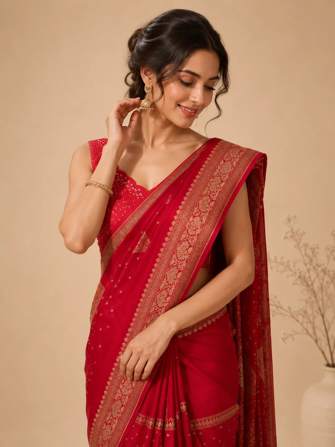 Queen’s Choice Pure Banarasi Crepe Silk Saree ✨