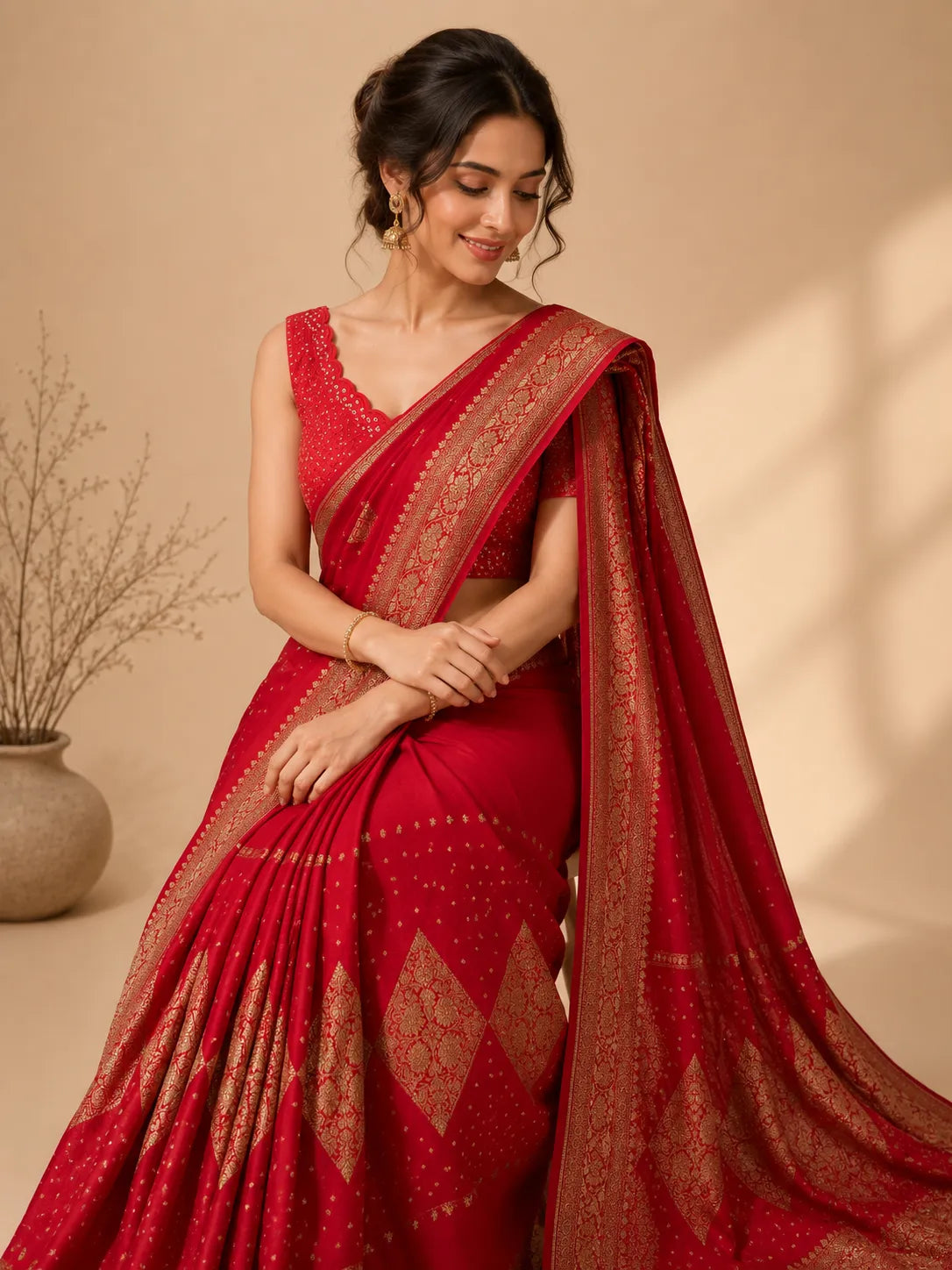 Queen’s Choice Pure Banarasi Crepe Silk Saree ✨