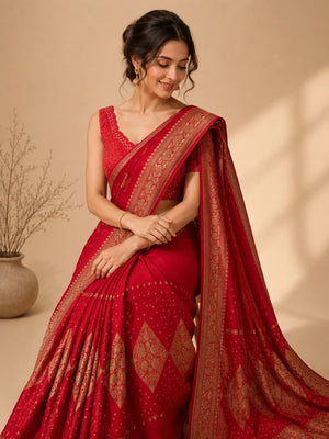 Queen’s Choice Pure Banarasi Crepe Silk Saree ✨