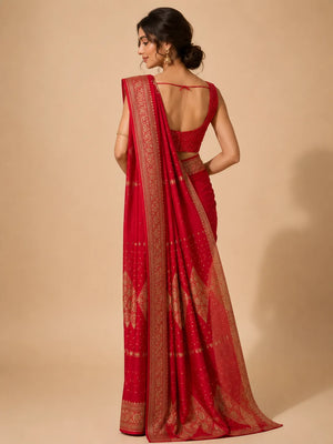 Queen’s Choice Pure Banarasi Crepe Silk Saree ✨