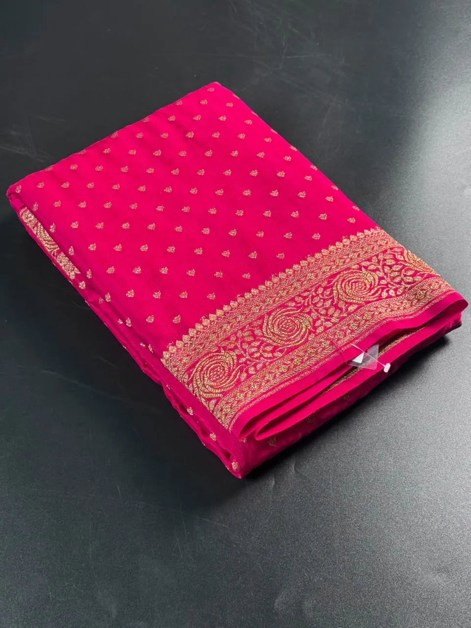 Pure Banarasi Crepe Saree-Silk 