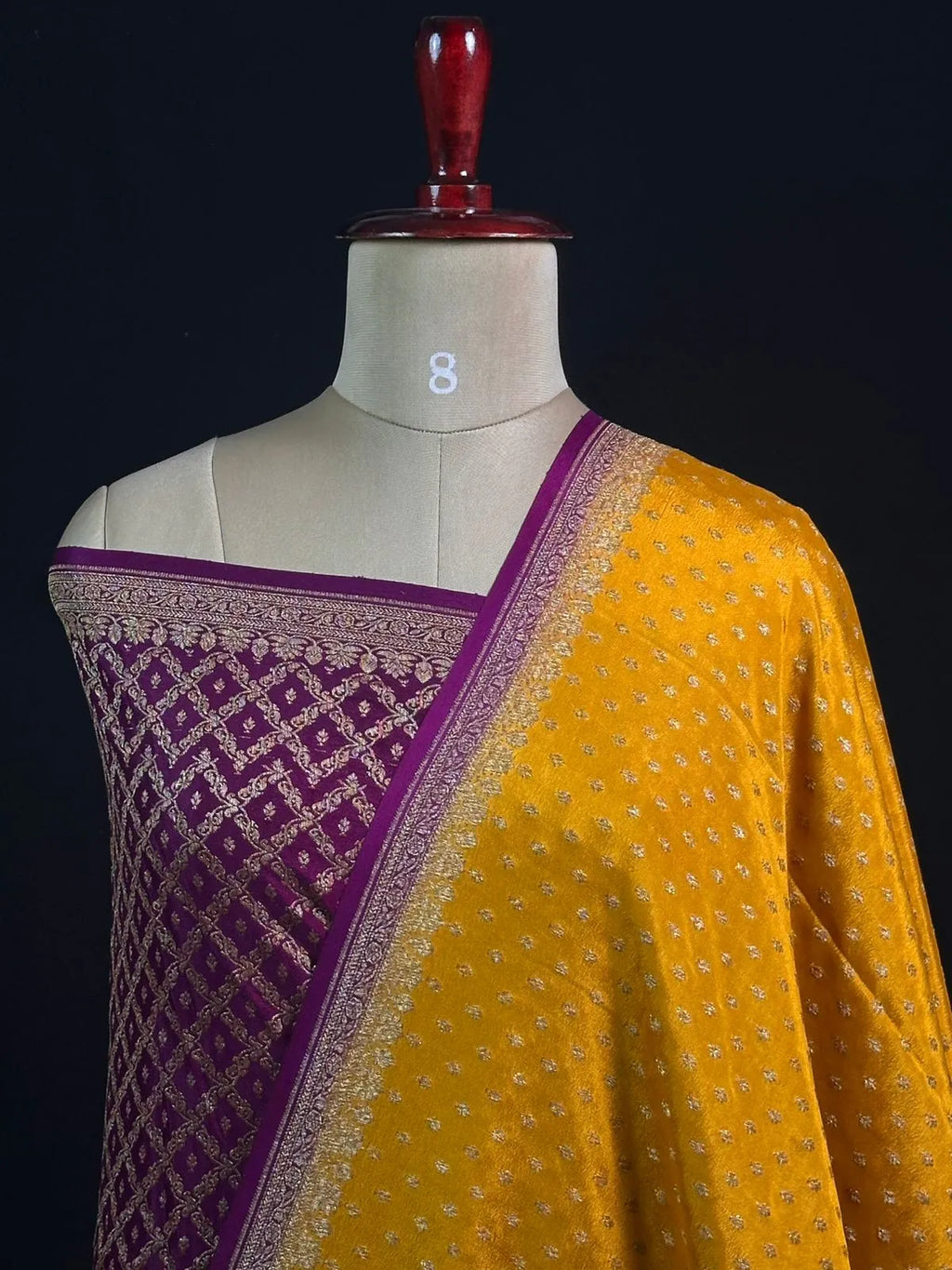Pure Banarasi Crepe Saree Piping Border