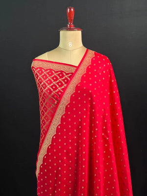 Pure Banarasi Crepe Silk Saree (Small border)