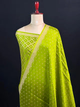 Pure Banarasi Crepe Silk Saree (Small border)