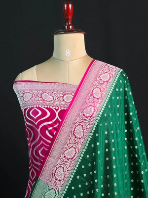 Elegant Handloom Pure Banarasi Crepe Silk Saree
