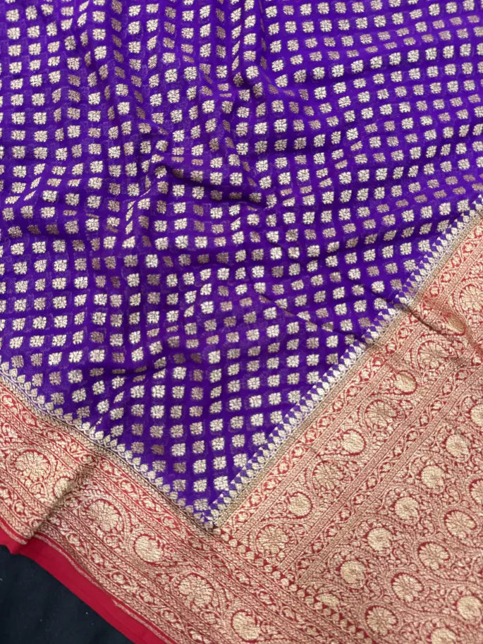 Pure Banarasi Khaddi Georgette Saree