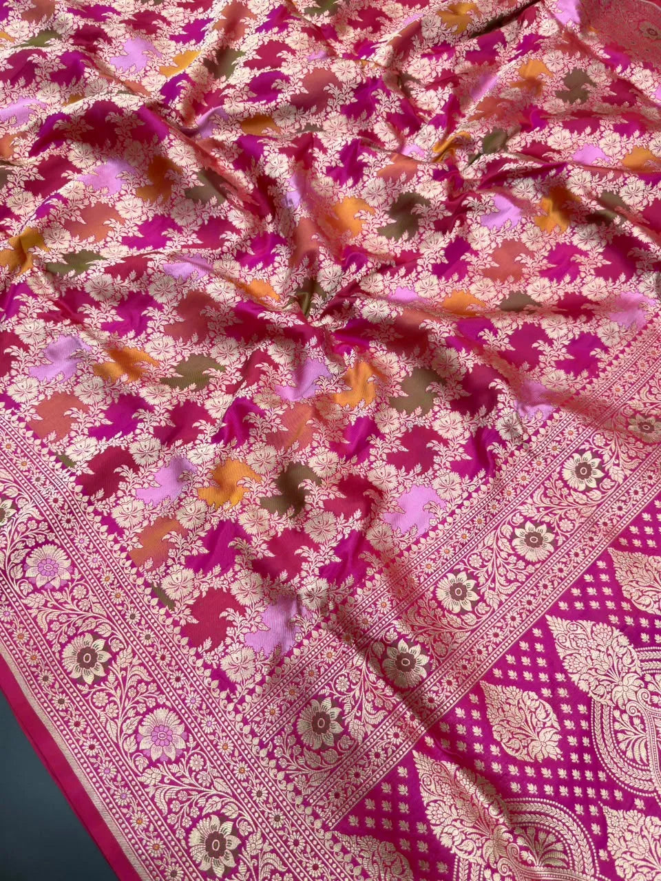 Pure Banarasi Katan Rangart Silk Saree