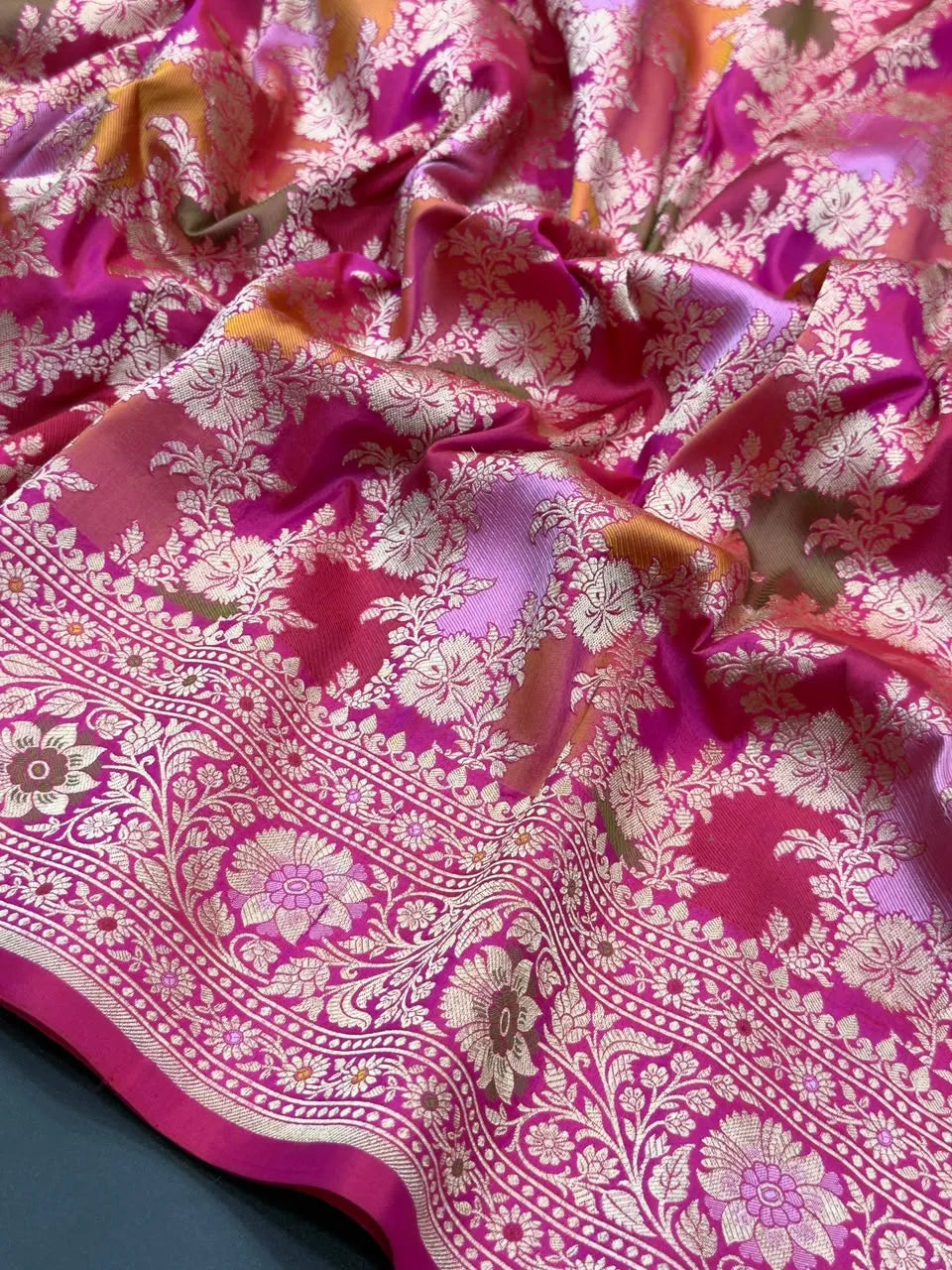 Pure Banarasi Katan Rangart Silk Saree