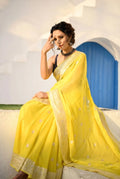 Pure Banarasi Khaddi Chiffon Silk Saree with Self