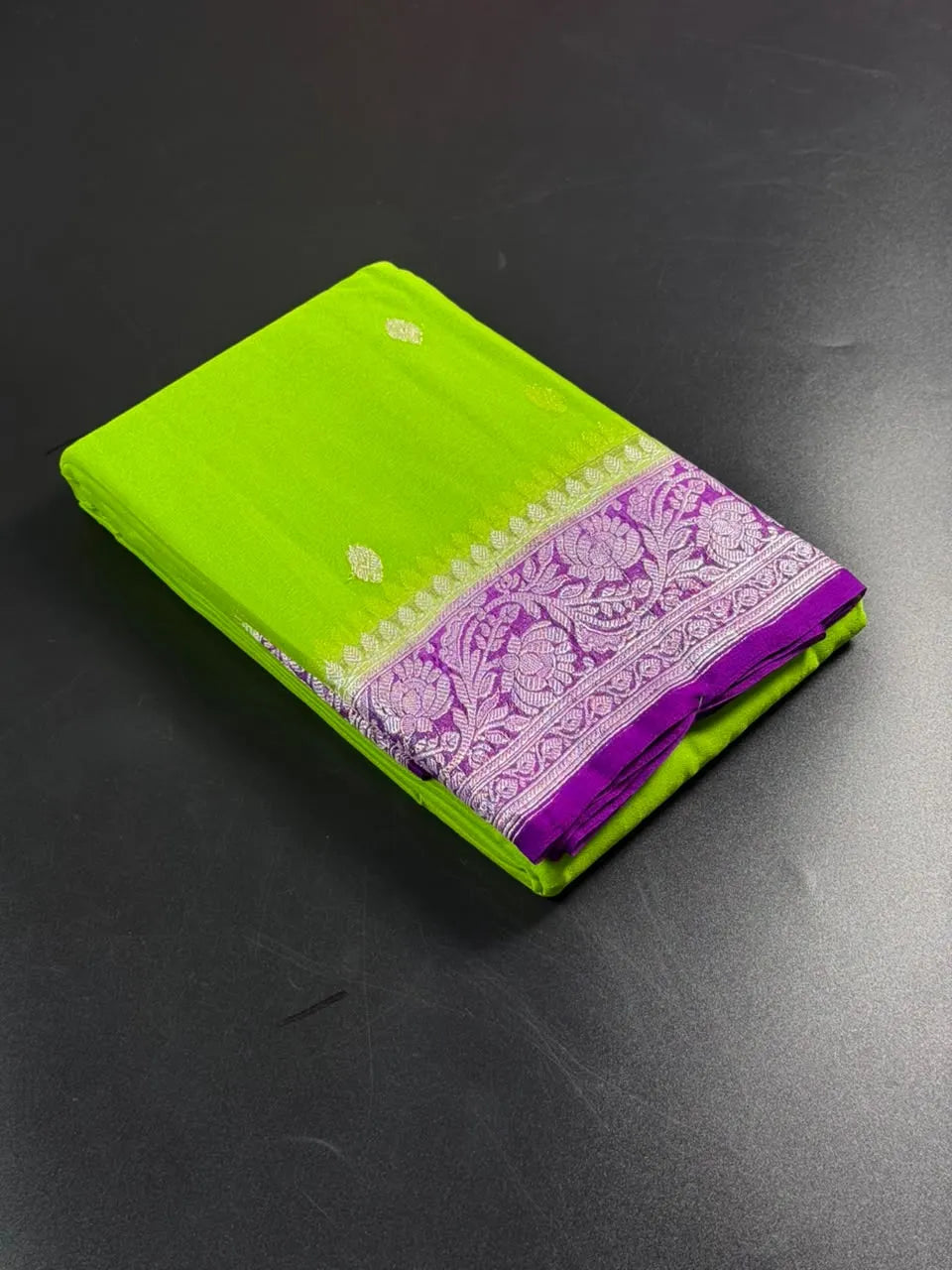 Banarasi Pure Khaddi Chiffon Saree 