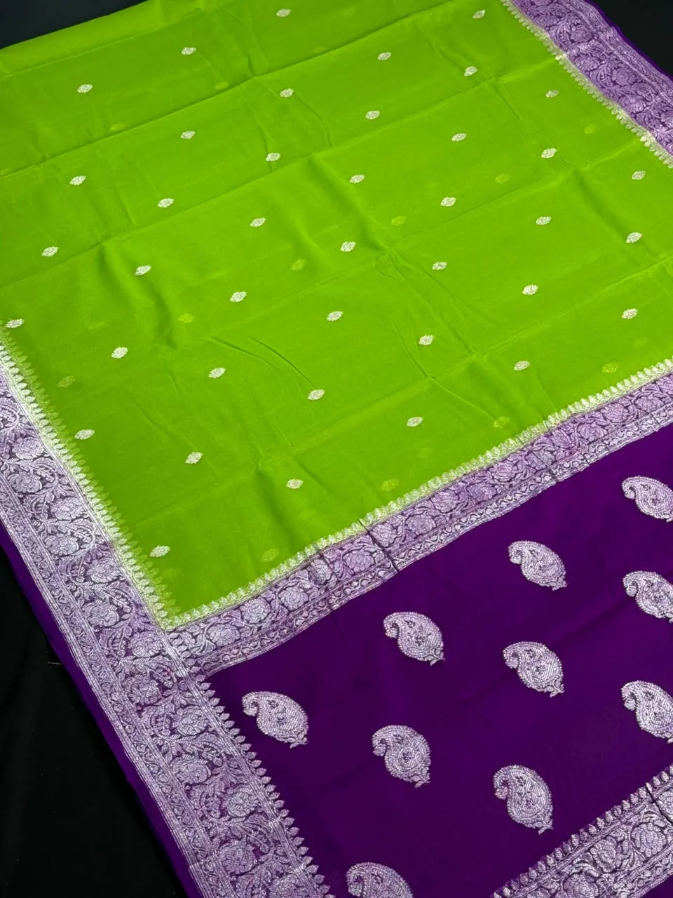 Banarasi Pure Khaddi Chiffon Saree 