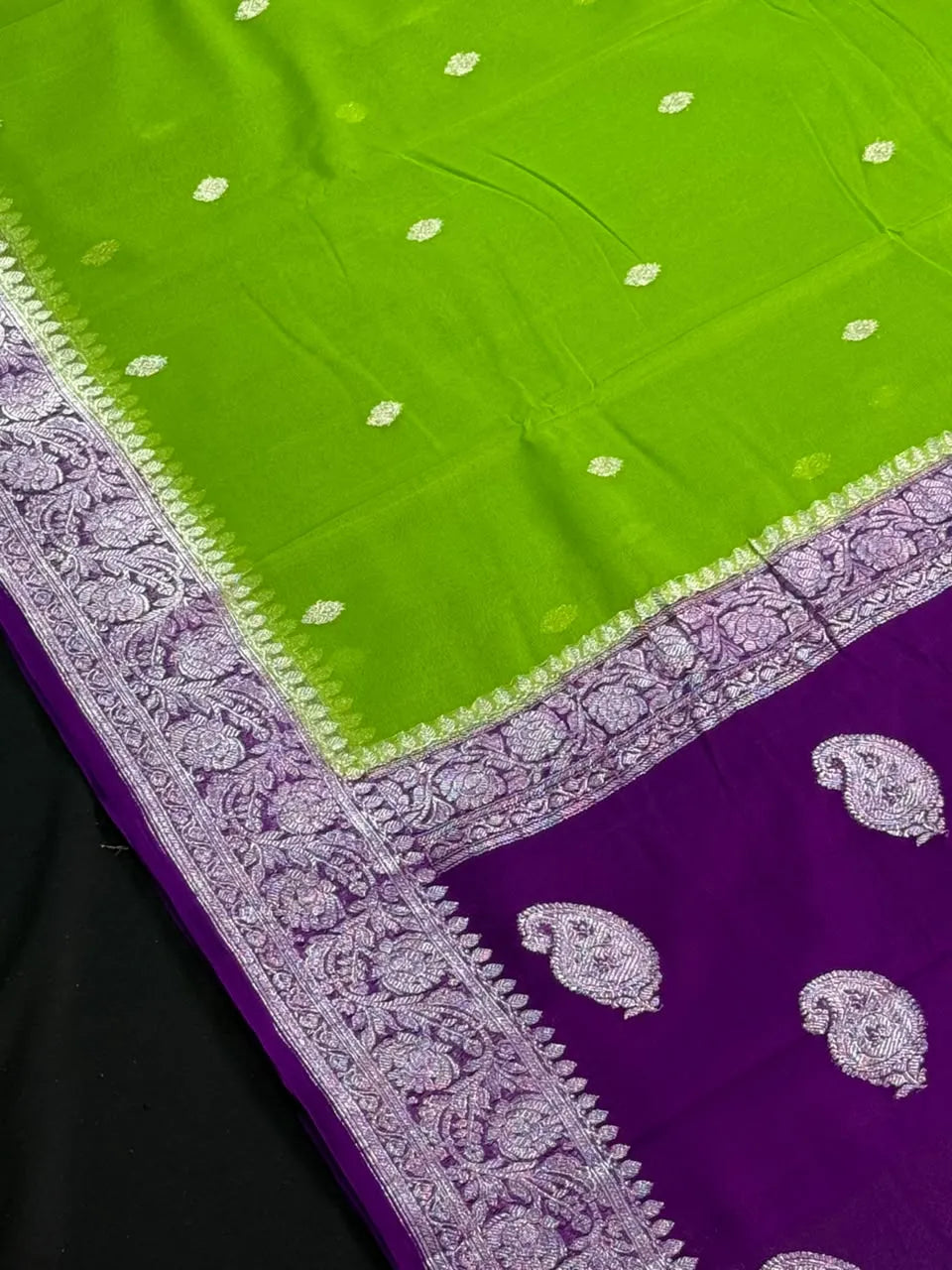 Banarasi Pure Khaddi Chiffon Saree 
