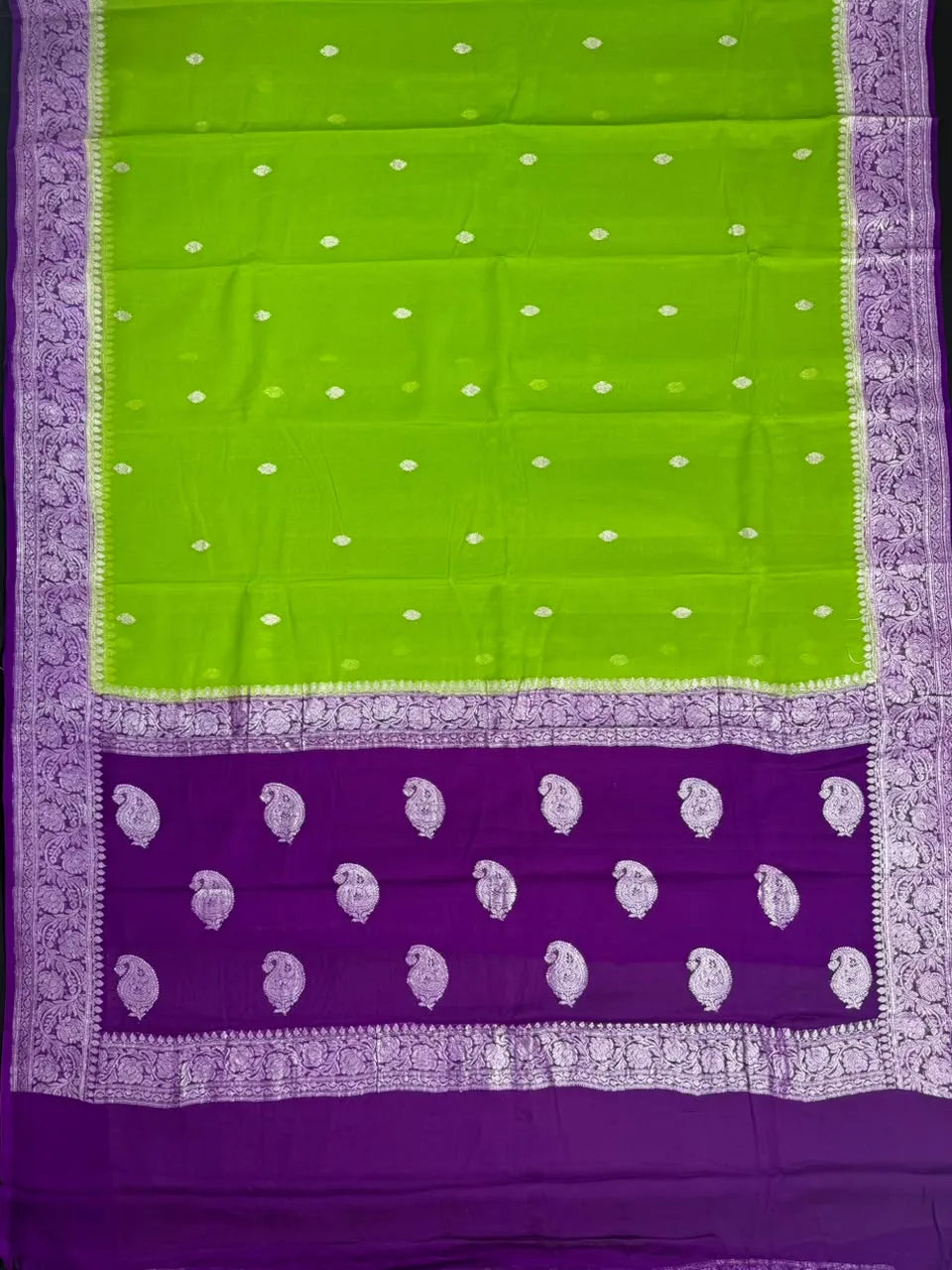 Banarasi Pure Khaddi Chiffon Saree 