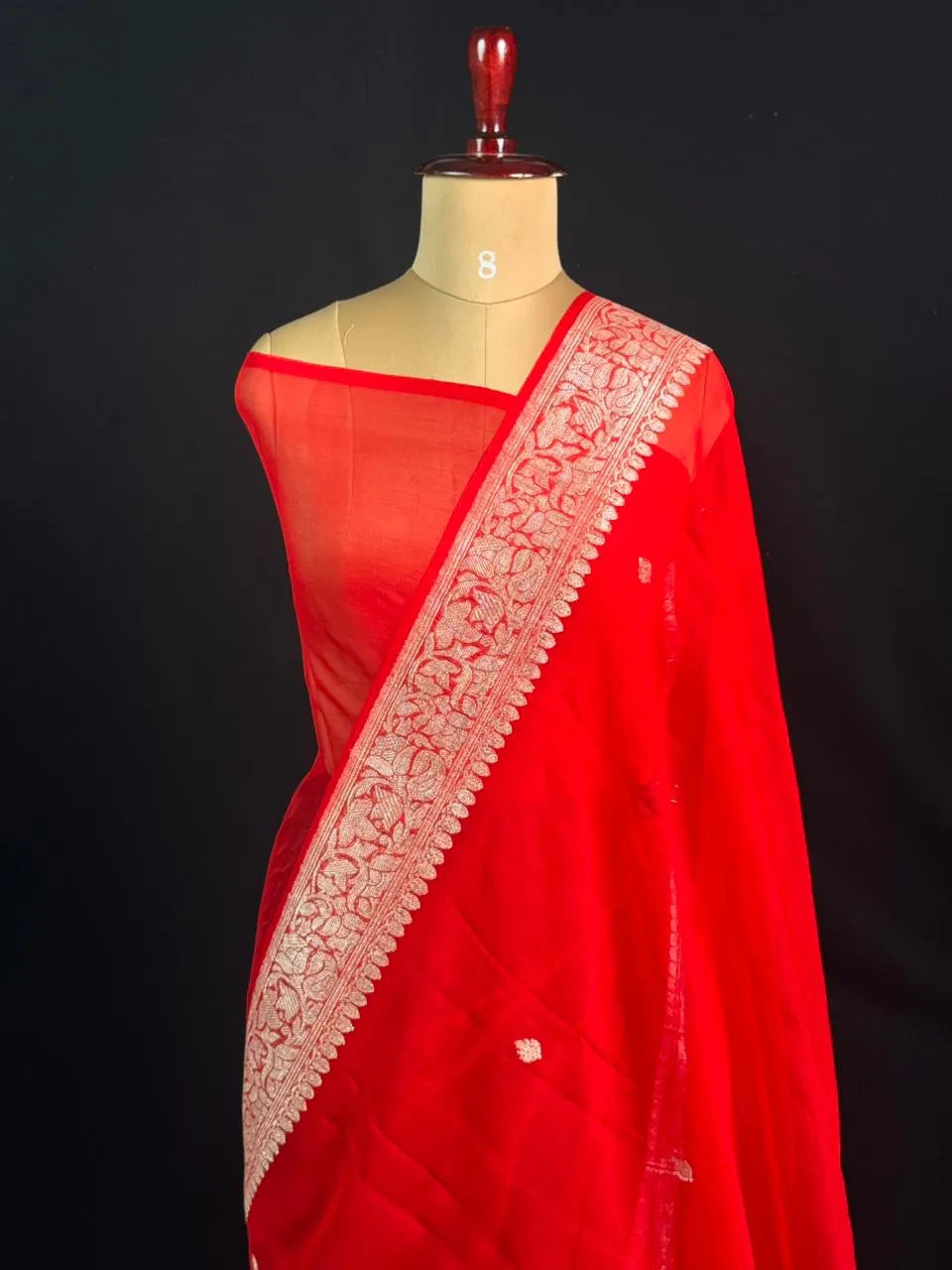 Banarasi Self-Color Pure Khaddi Chiffon
