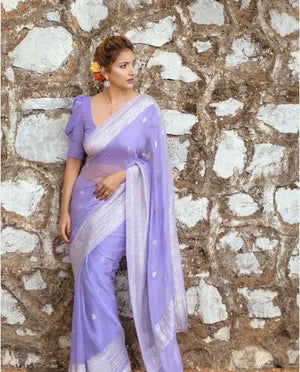 Banarasi Self-Color Pure Khaddi Chiffon