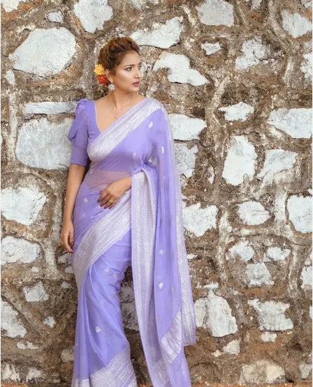 Banarasi Self-Color Pure Khaddi Chiffon