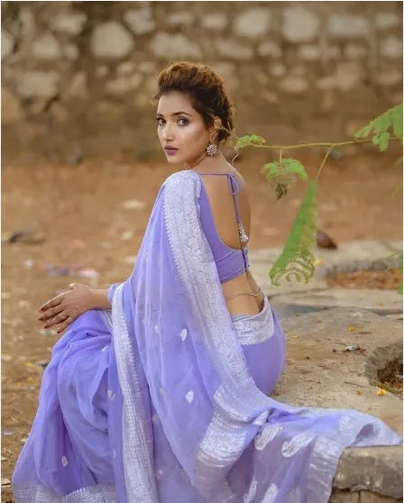 Banarasi Self-Color Pure Khaddi Chiffon