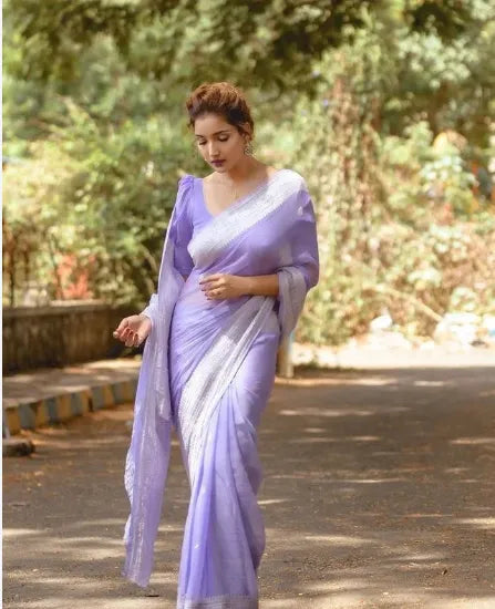 Banarasi Self-Color Pure Khaddi Chiffon