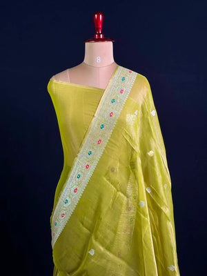 Pure Khaddi Chiffon Tissue Saree