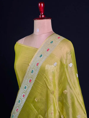 Pure Khaddi Chiffon Tissue Saree