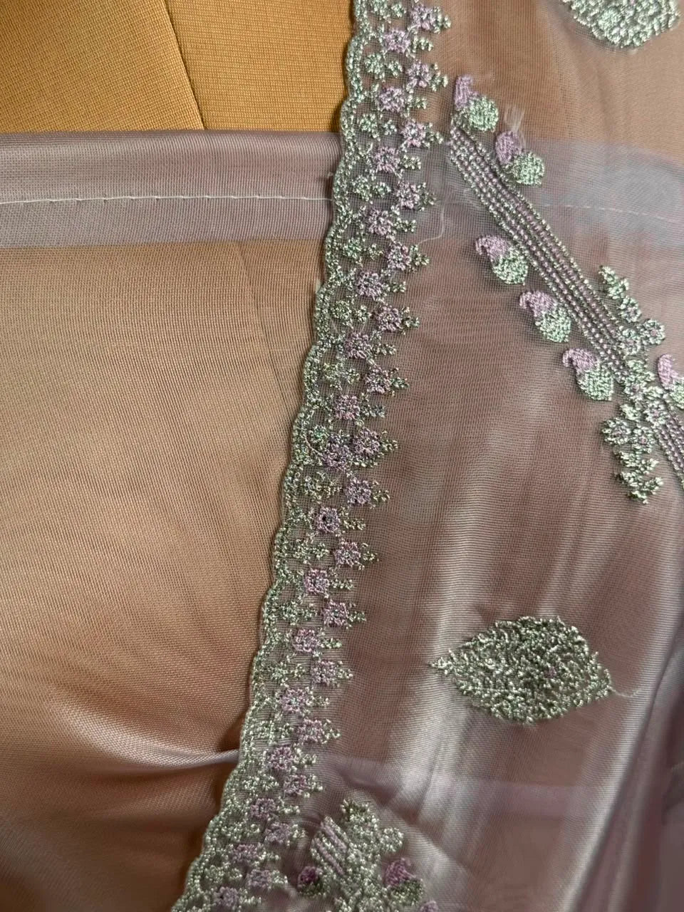 Soft Supernet Pure Organza Saree With Embroidery Work 