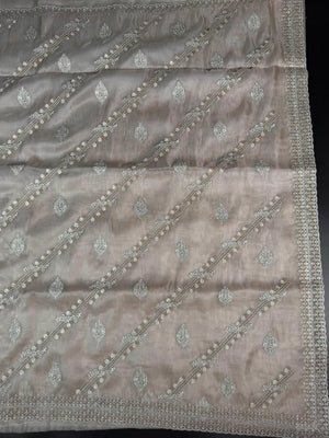 Soft Supernet Pure Organza Saree With Embroidery Work 