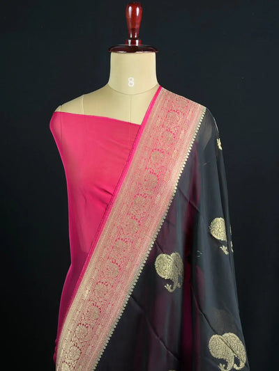 Pure Viscose Semi Banarasi Saree 