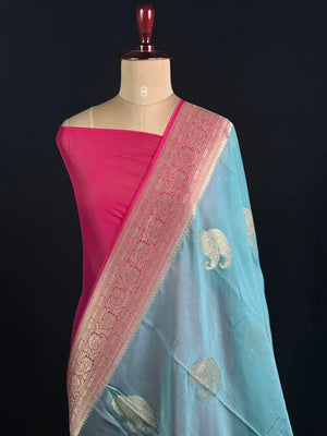 Pure Viscose Semi Banarasi Saree 