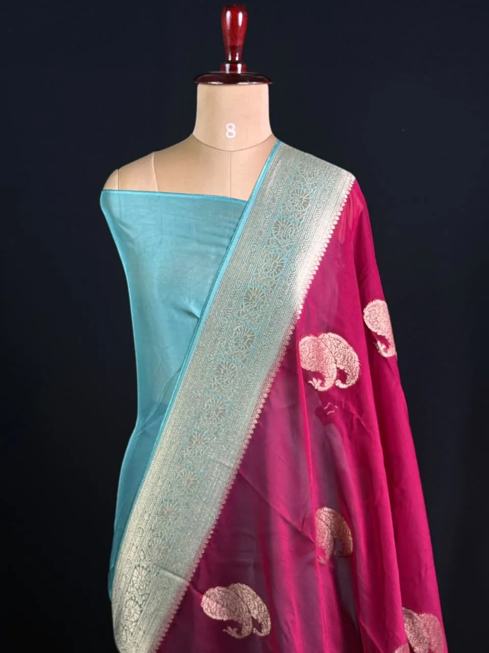 Pure Viscose Semi Banarasi Saree