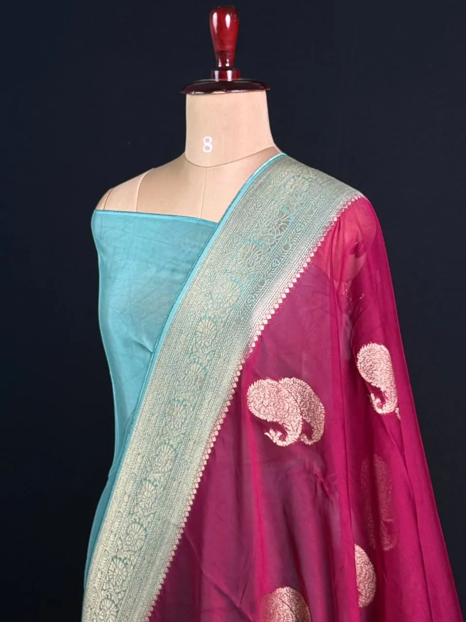 Pure Viscose Semi Banarasi Saree