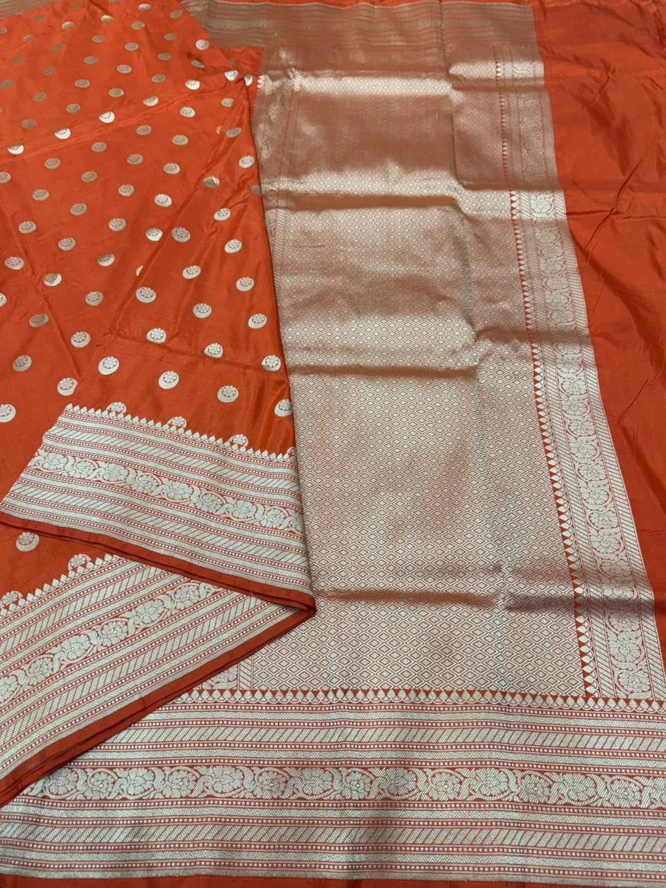 Classic Pure Katan Silk Saree for Weddings & Festive Wear-Plain Pure Katan Silk