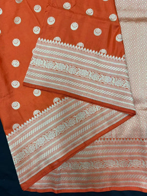 Classic Pure Katan Silk Saree for Weddings & Festive Wear-Plain Pure Katan Silk