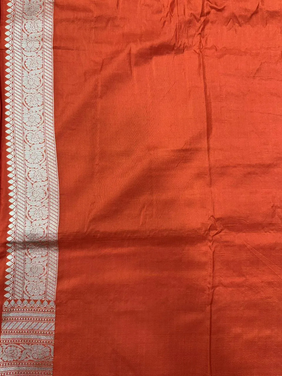 Classic Pure Katan Silk Saree for Weddings & Festive Wear-Plain Pure Katan Silk