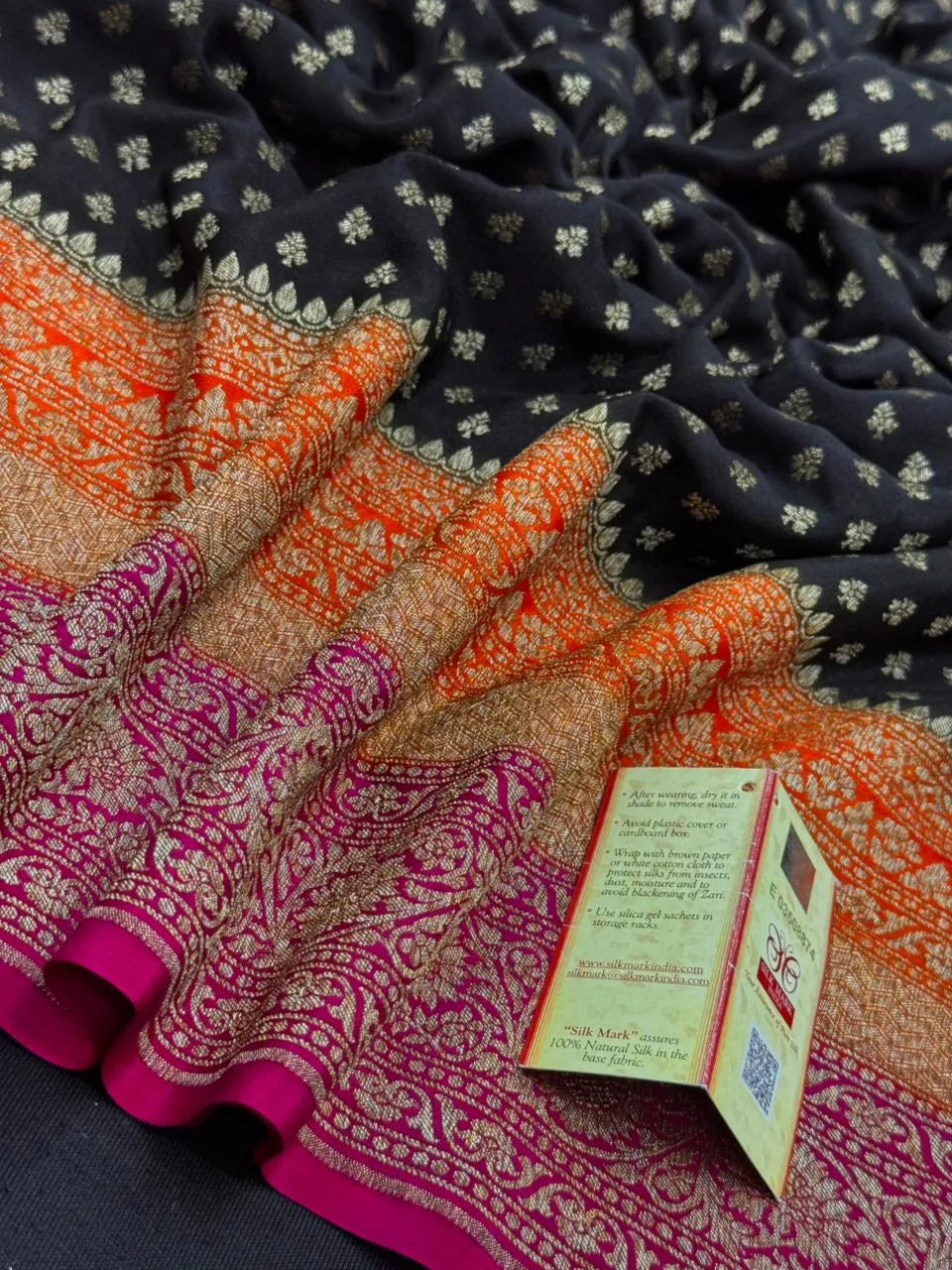 Pure Banarasi 3D Crepe Silk Saree 